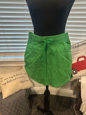 Old Navy Bright Green Drawstring Mini Skirt with Pockets